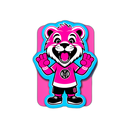 Adesivo do Mascote do Inter Miami em uma Pose Engraçada