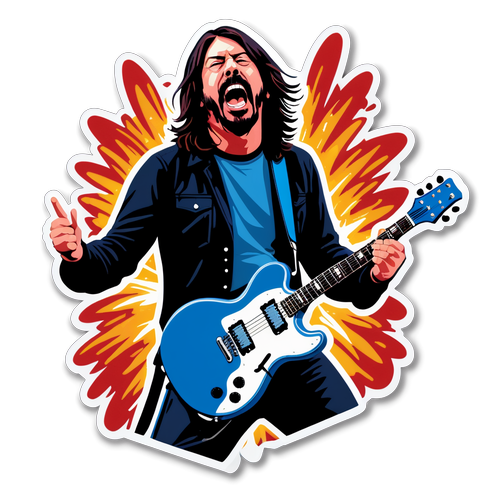 Dave Grohl: L'Energia Inarrestabile di un Re del Rock Sotto i Fuochi Artificiali!