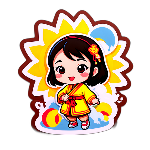 可愛的夏日太陽主題貼紙