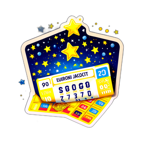 Eurojackpot-biljett med gnistrande stjärnor