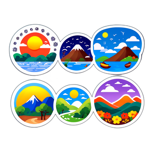 宜蘭天氣之美四季貼紙設計