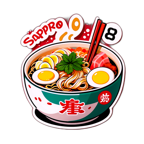 札幌ラーメンショップのフードアートステッカー