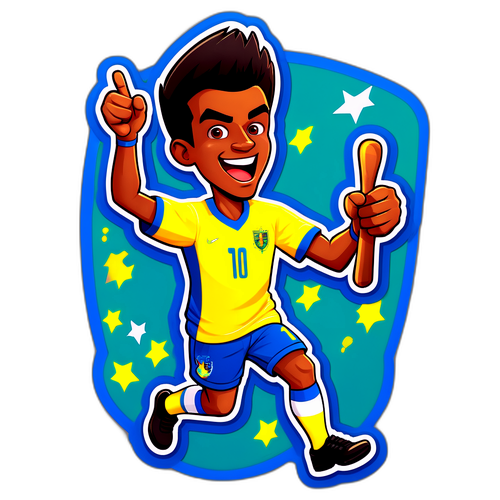 Legesyg cartoon sticker med sporty energi