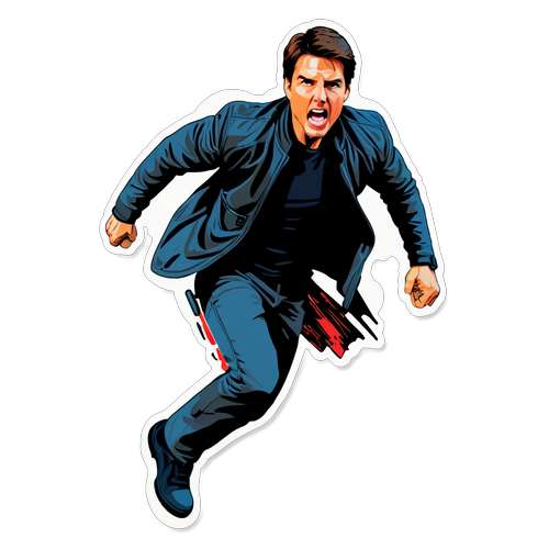 Tom Cruise i en actionpose