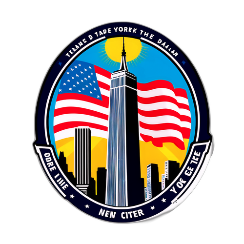 Nostalgischer Aufkleber zum World Trade Center