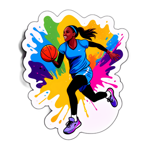 Dynamic Basketball Silhouette Sticker