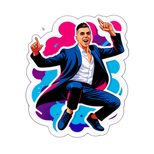 Sticker Kamil Bednarek w dynamicznej pozie