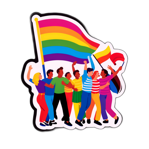 Farbige, fröhliche Sticker vom Wiener Pride-Parade
