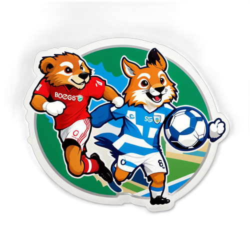 Serunya Pertarungan! Maskot Brighton vs Nottingham Forest Muncul di Latar Sepak Bola!