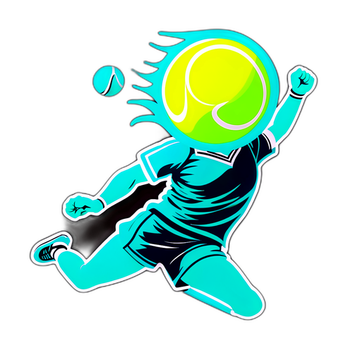 Dynamisk Tennisbold med Rybakinas Navn