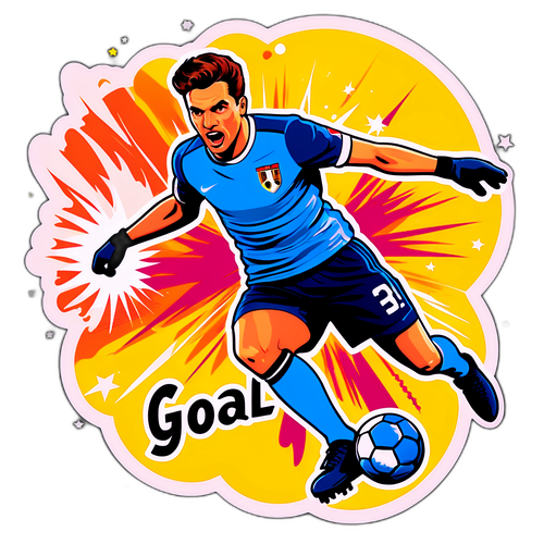Vintage-style Soccer Goal Sticker