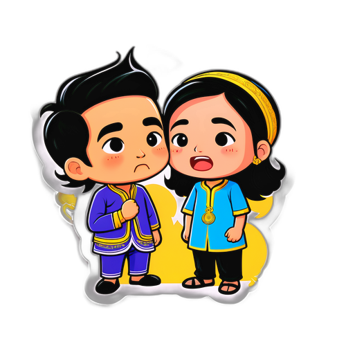 สติ๊กเกอร์การสนทนาอารมณ์ของพระคุณพีและอีนางคำดวง