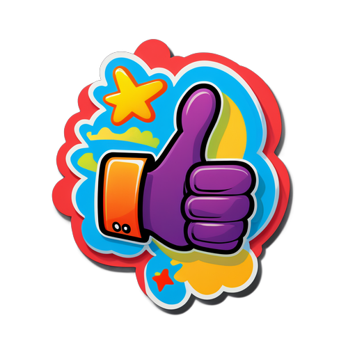 ठिक है - Cartoon thumbs-up स्टिकर