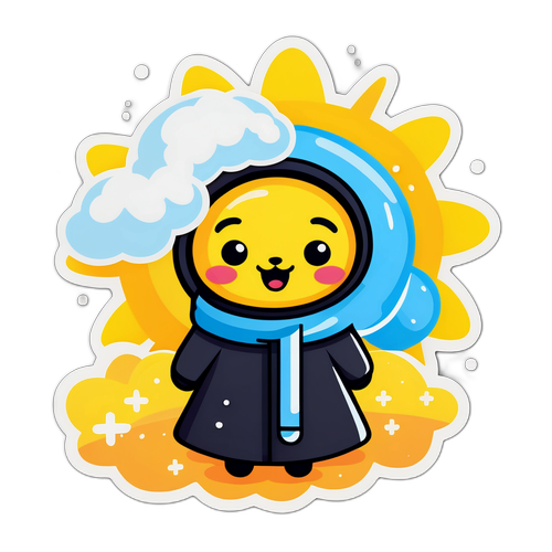 可愛的天氣角色｜陽光與暴風雪的對比