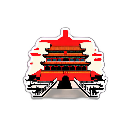 天安门广场历史变迁贴纸