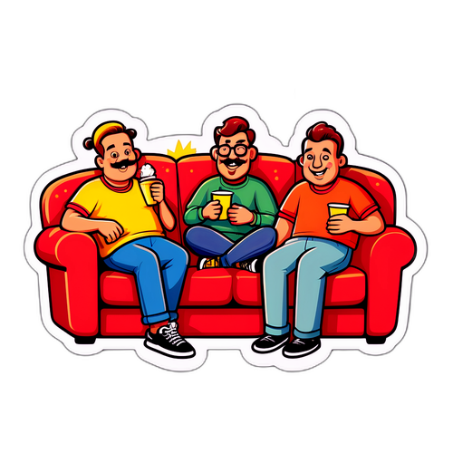 Grupa kanapowców w stylu retro