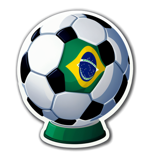 Sticker sobre a Copa do Brasil com equipes e bola de futebol