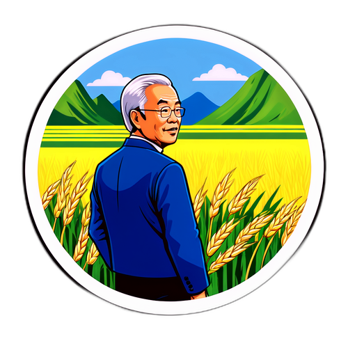 農業・林業・漁業大臣鈴木氏と稲の風景