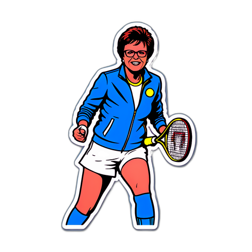 Billie Jean Kings silhouette med tennisracket