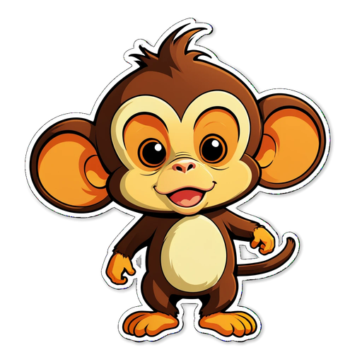 Cute Monkey-Mouse Hybrid Sticker