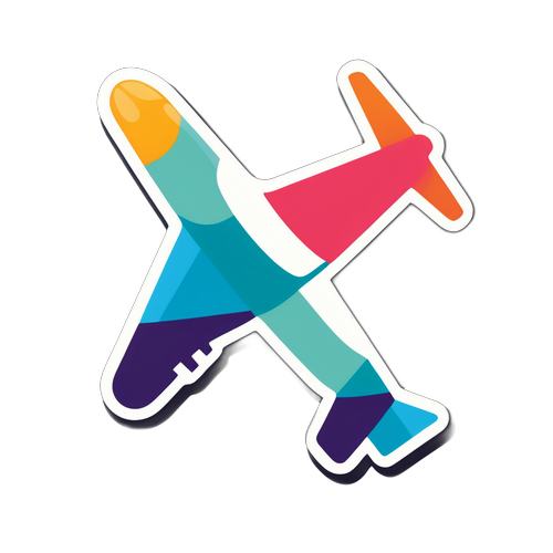 Минималистичный стикер с силуэтом самолета 'S7'