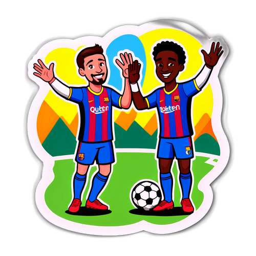 Veselý nálepka s postavami Barcelony a Getafe