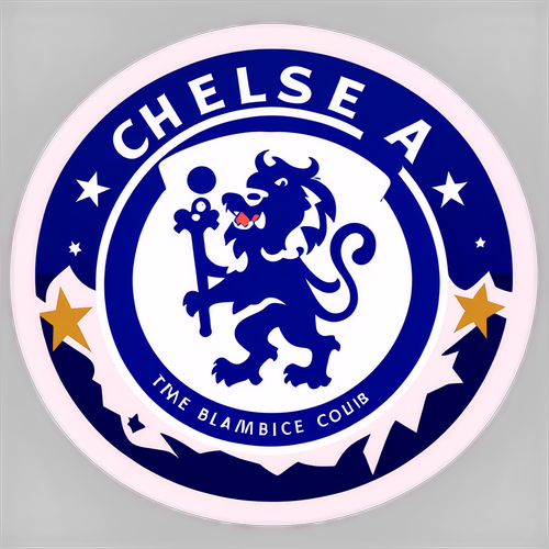 Glamor Menang: Stiker Minimalis Chelsea FC Dengan Logo Ikonik & Bintang Kemenangan!