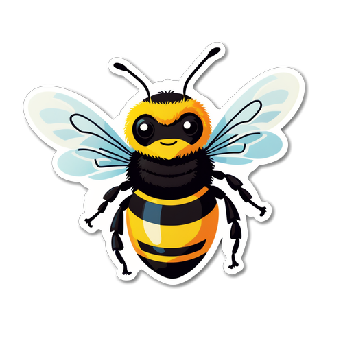 Pegatina de Brentford con ilustración de abeja y la palabra 'Buzzing'