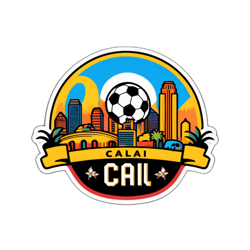 Stiker Kota Cali dengan Elemen Sepak Bola