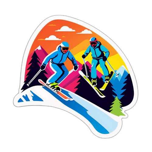 Umělecká interpretace lyžařského svahu