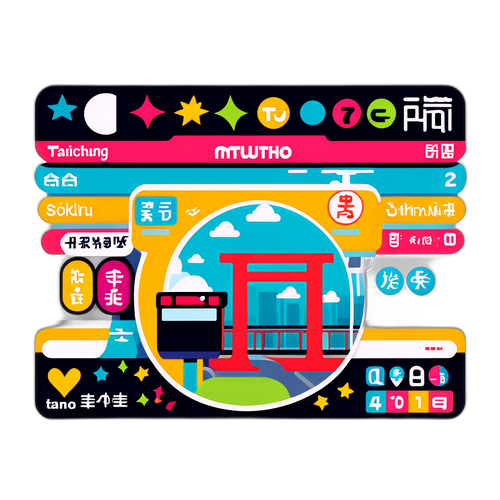 台中捷運可愛字母貼紙