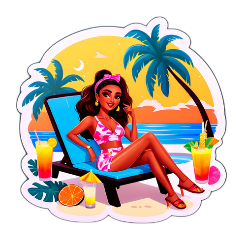 A Dreamy Poolside Vibe Sticker
