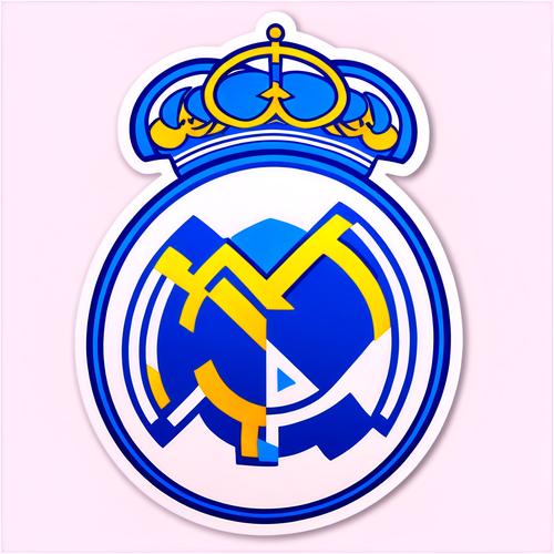 Nhãn dán logo Real Madrid với biểu tượng đặc trưng