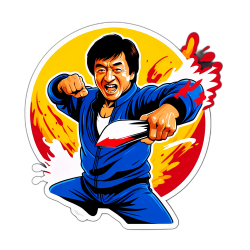 Jackie Chan akciós jelenet matrica