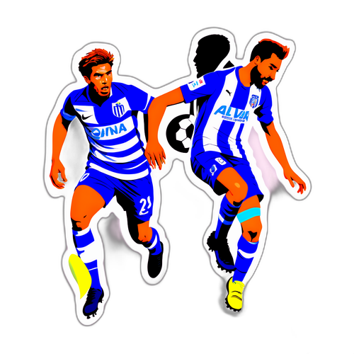 Наклейка Альвес и Жирона в движении