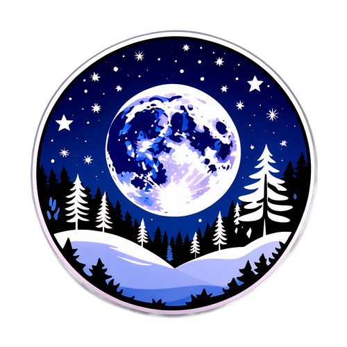 Sticker z grudniowym pełnią księżyca
