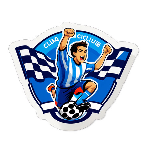 Diseño de pegatina que representa la pasión del Racing Club