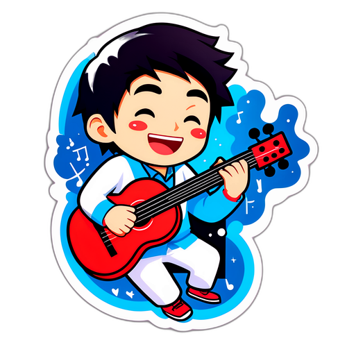 音楽を楽しむキャラクターのイラスト