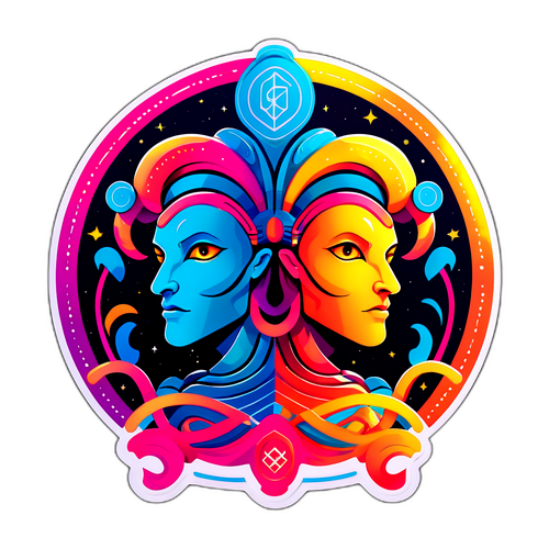 Креативный дизайн знака зодиака Близнецы