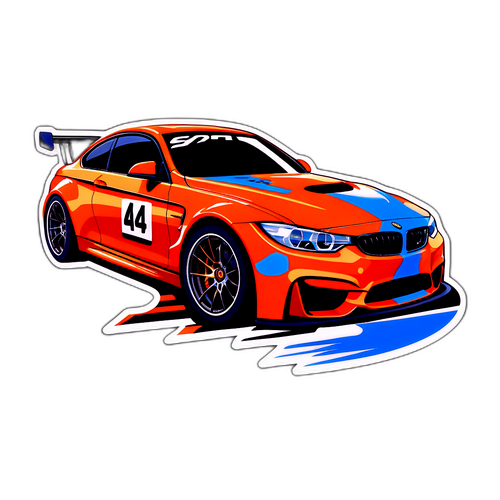 Akciódús sportautós matrica