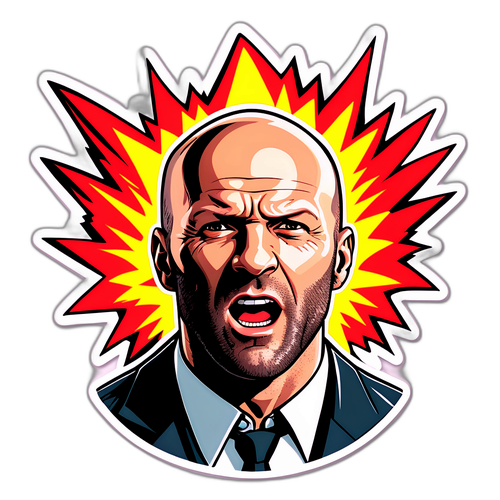 Autocollant de style bande dessinée de Jason Statham