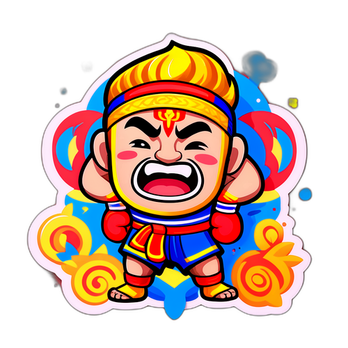 สติ๊กเกอร์การ์ตูนวัฒนธรรมไทย: มวยไทย