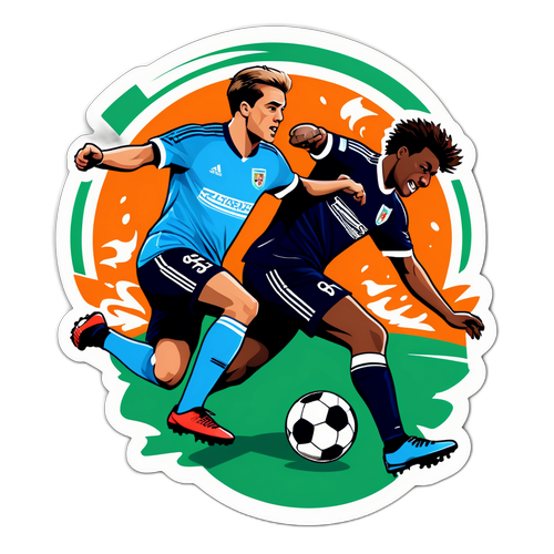 Stiker Dinamis Pertandingan Sepak Bola Dordrecht vs Almere