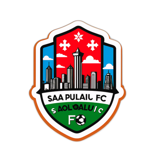 Sticker de São Paulo FC con fondo de la ciudad de São Paulo