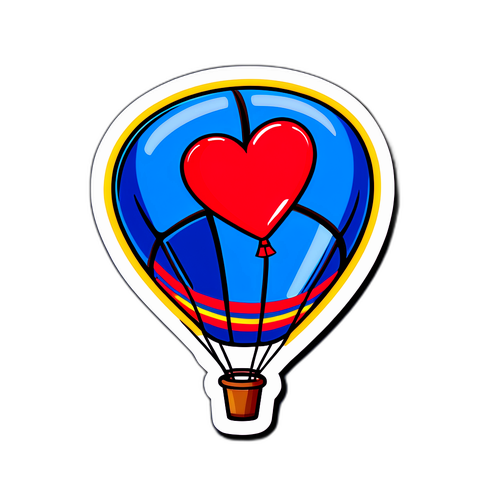 Bóng bay bay cao với câu nói "Tôi yêu bóng đá!"