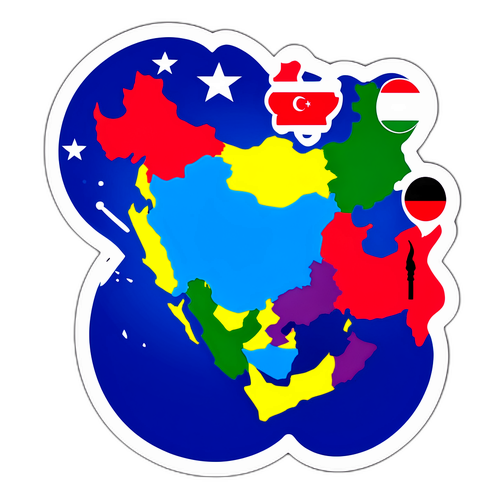 Sticker die de spanningen tussen Israël en Iran symboliseert