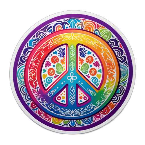 Unlock Positive Vibes: Discover the Rainbow-Colored Peace Sign That Brightens Your Life!