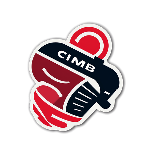 Stiker CIMB Bank dengan Elemen Kewangan Moden