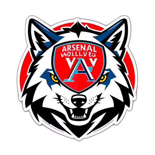 아스날과 울버햄프턴 로고가 결합된 스티커