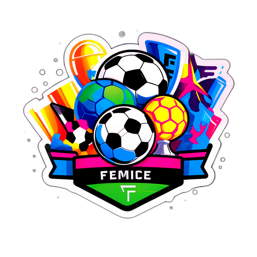 לוגו FPL צבעוני עם אלמנטים של כדורגל